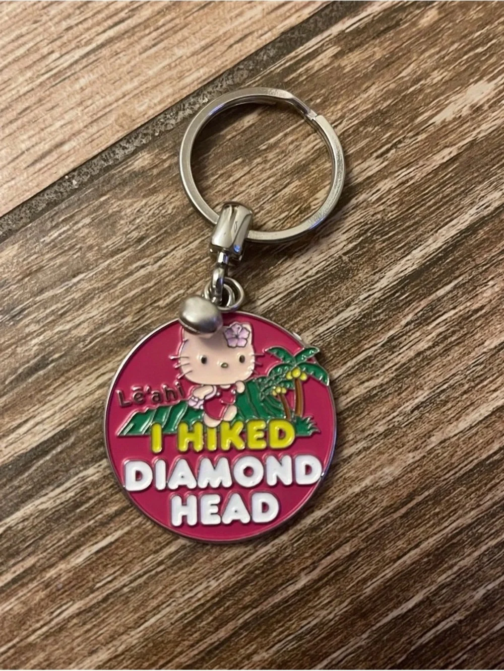 Sanrio Hello Kitty Pink 'I Hiked Diamond Head' Keychain